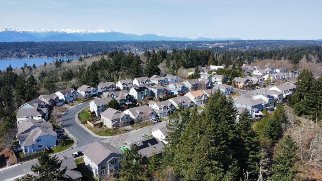 Aerial view of the neighborhood houses